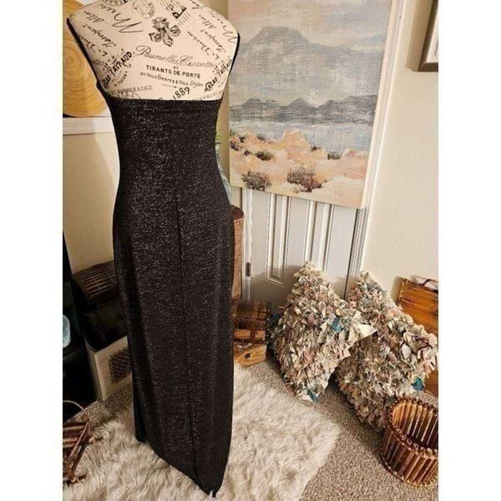 Vintage Scene Glittery Glam Maxi A- Line Straples… - image 3