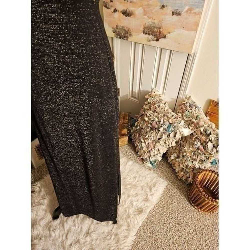 Vintage Scene Glittery Glam Maxi A- Line Straples… - image 5