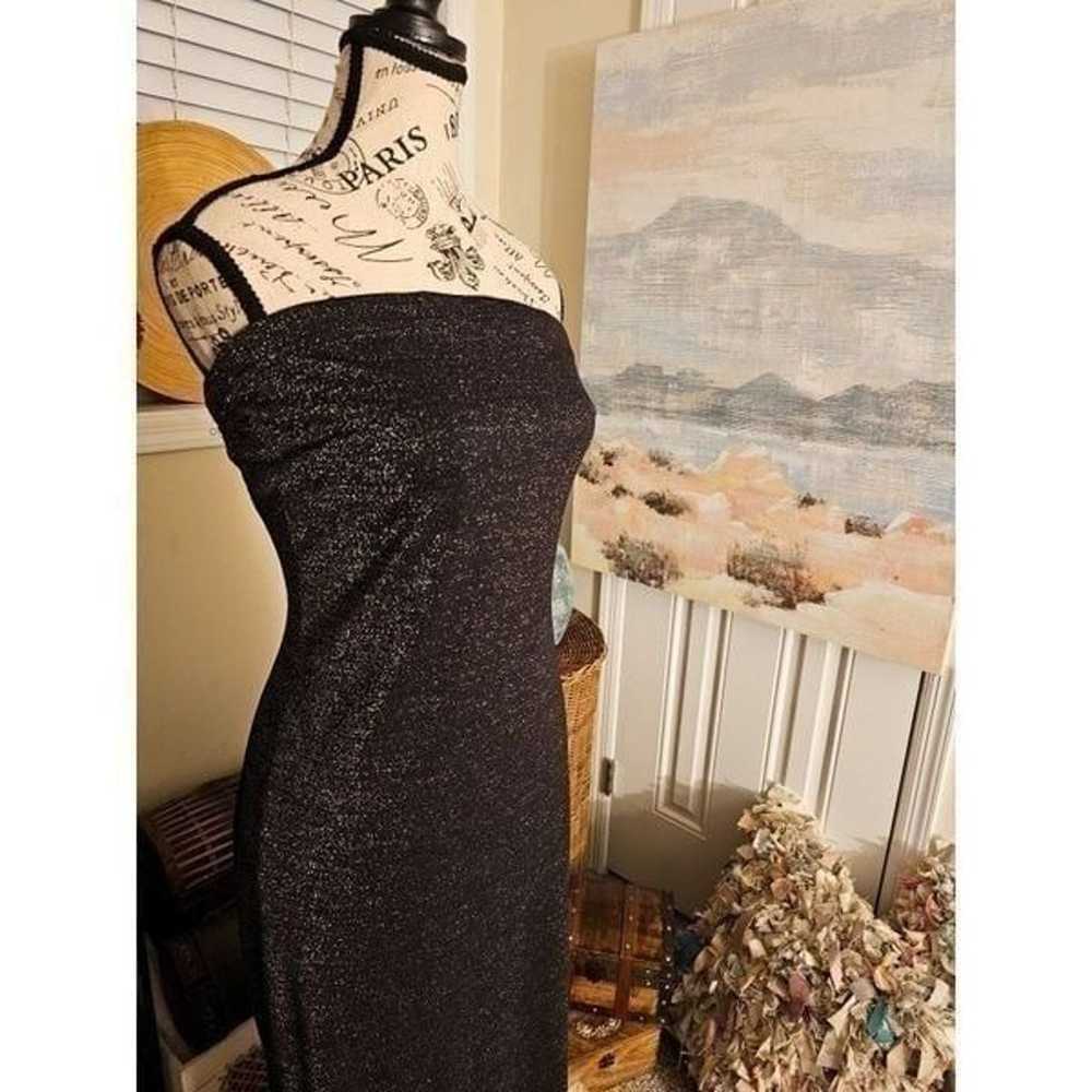 Vintage Scene Glittery Glam Maxi A- Line Straples… - image 8