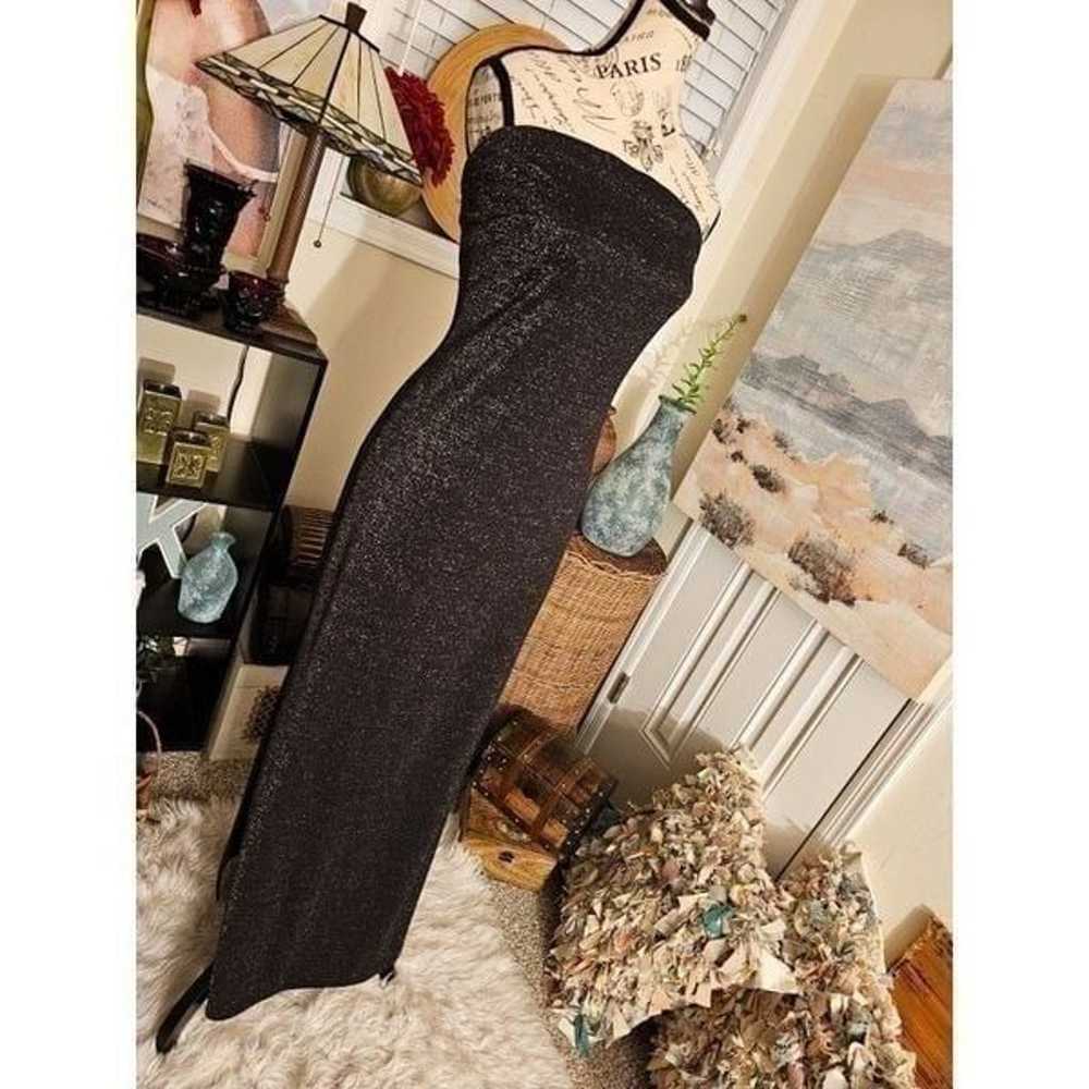 Vintage Scene Glittery Glam Maxi A- Line Straples… - image 9