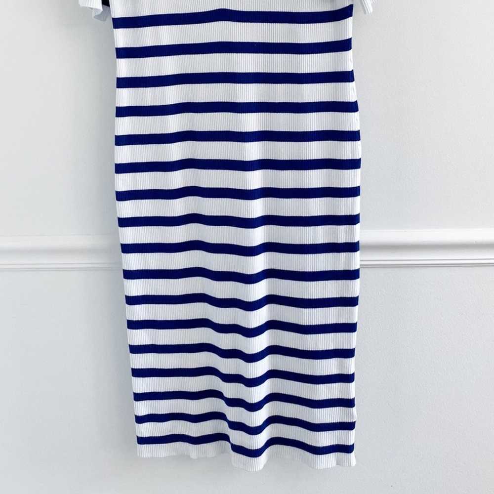 J.Crew Ribbed Blue Henley Bodycon Sweater Dress - image 5