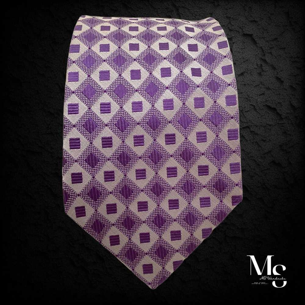 Burberry BURBERRY Purple Geometric Luxury Silk Ti… - image 6