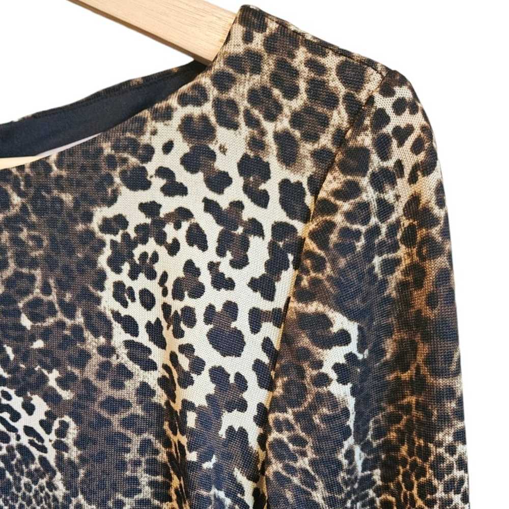 Philosophy Leopard Print Long Sleeve Ruched Bodyc… - image 3