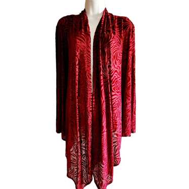 Other Ruby Rd. Burgundy Burnout Open Duster Cardig