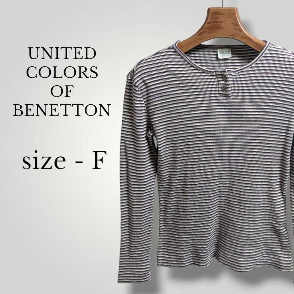 United Colors of Benetton U-neck border long-slee… - image 1