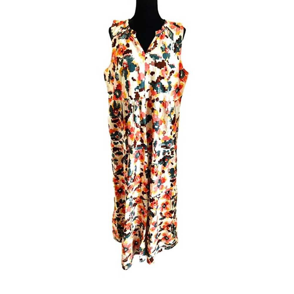 Sonoma Floral Sleeveless Maxi Dress XL 100% Cotto… - image 2