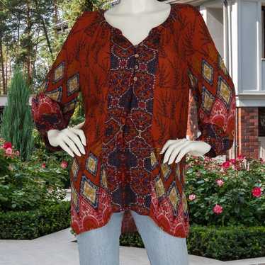 Anthropologie Fig and Flower Boho Paisley Peasant 