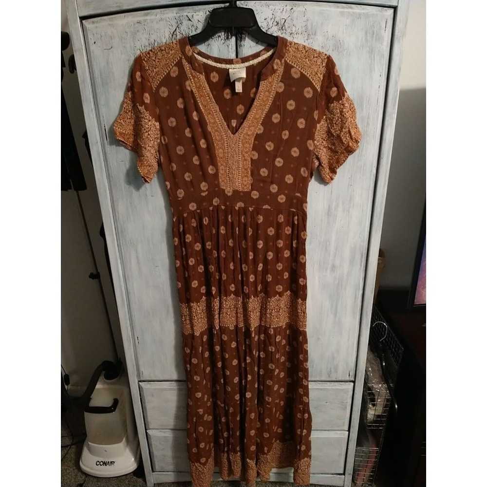 Knox Rose V-neck Maxi Fall Boho Large Dress - image 2