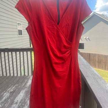 Kenneth Cole  Dress Red Size Medium Short Sleeves - image 1