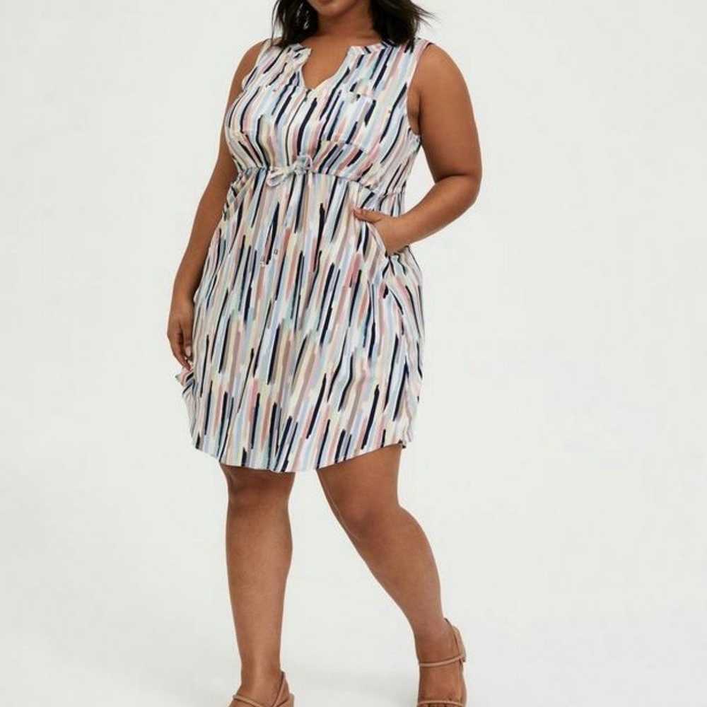 Torrid White Print Midi Challis Zip-Front Shirt D… - image 1