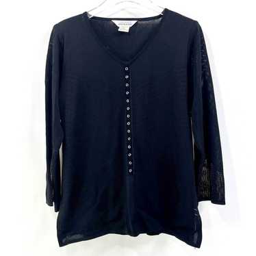 00s EXCLUSIVELY MISOOK Vintage Black VNeck Shoulde