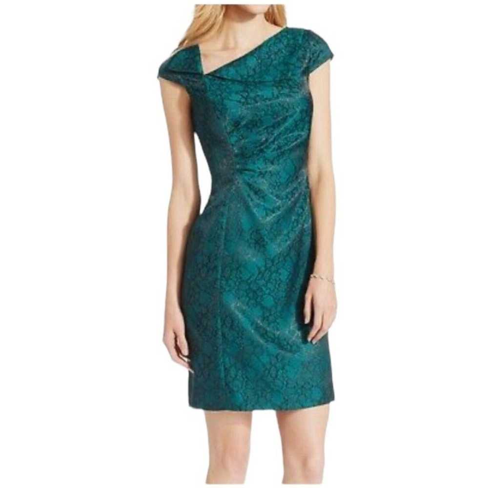 Tahari ASL Womens Green Black Lace Asymmetrical N… - image 1