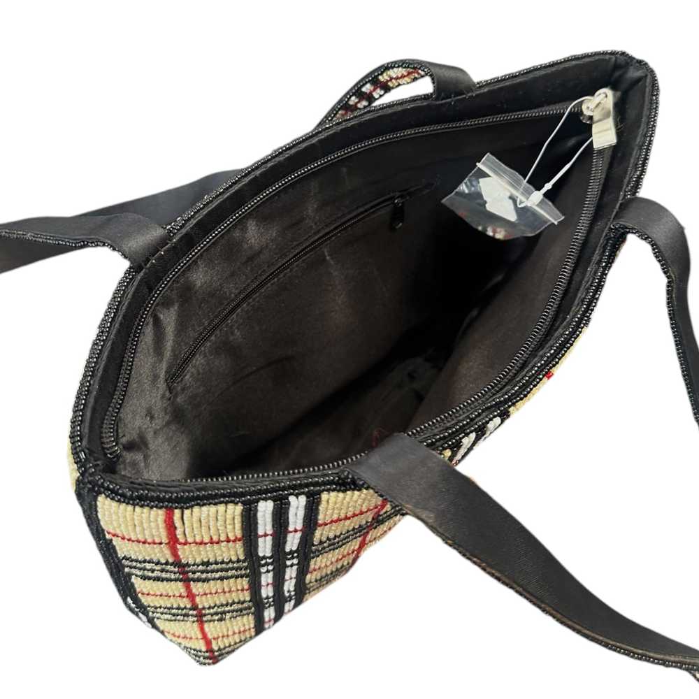 Plaid Beaded Handbag - image 3