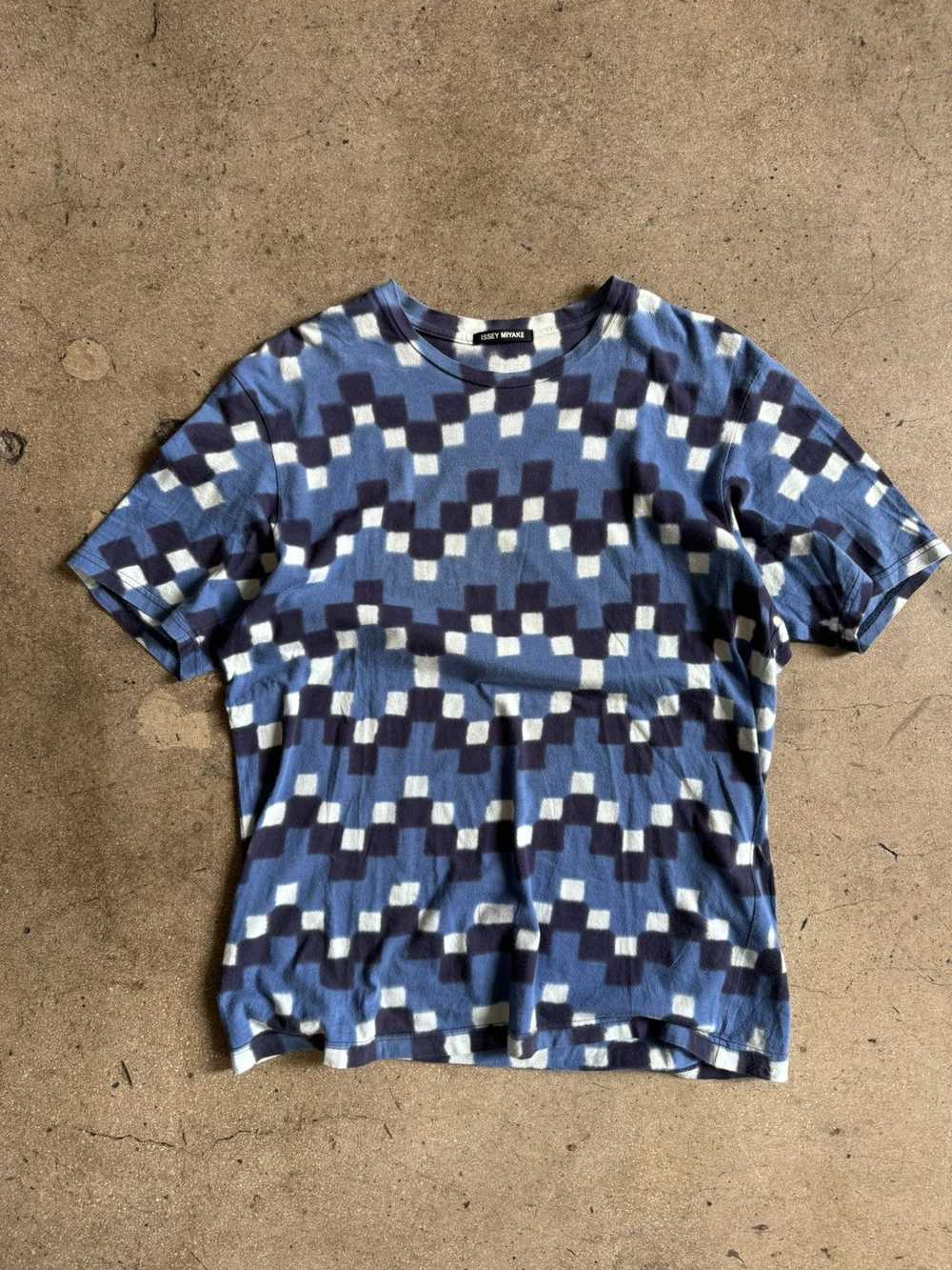 Issey Miyake 90s Issey Miyake Indigo polygon stri… - image 2