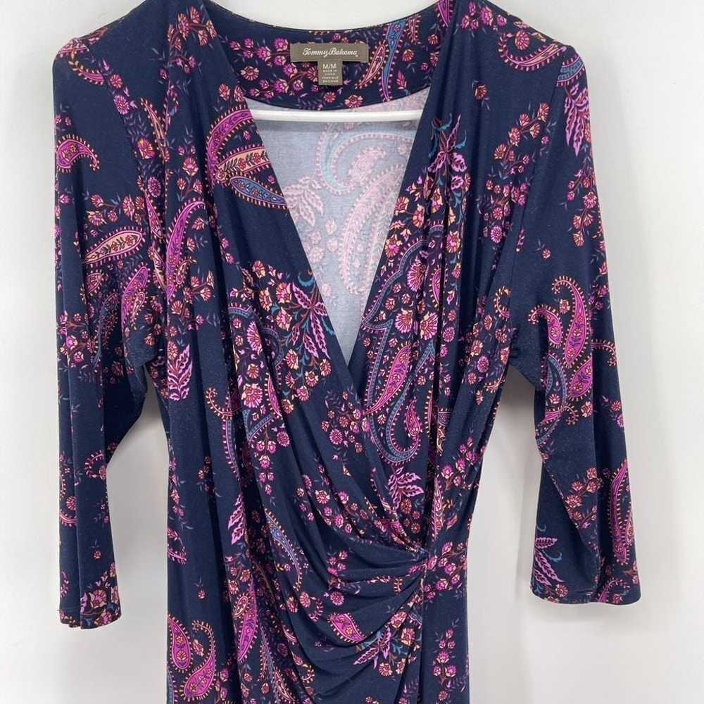 Tommy Bahama Long Sleeve Navy/Purple Paisley Cris… - image 4