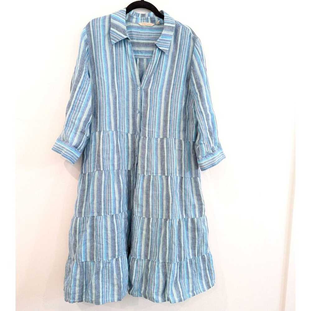 Soft Surroundings Linen Dress Womens Size XL Aqua… - image 2