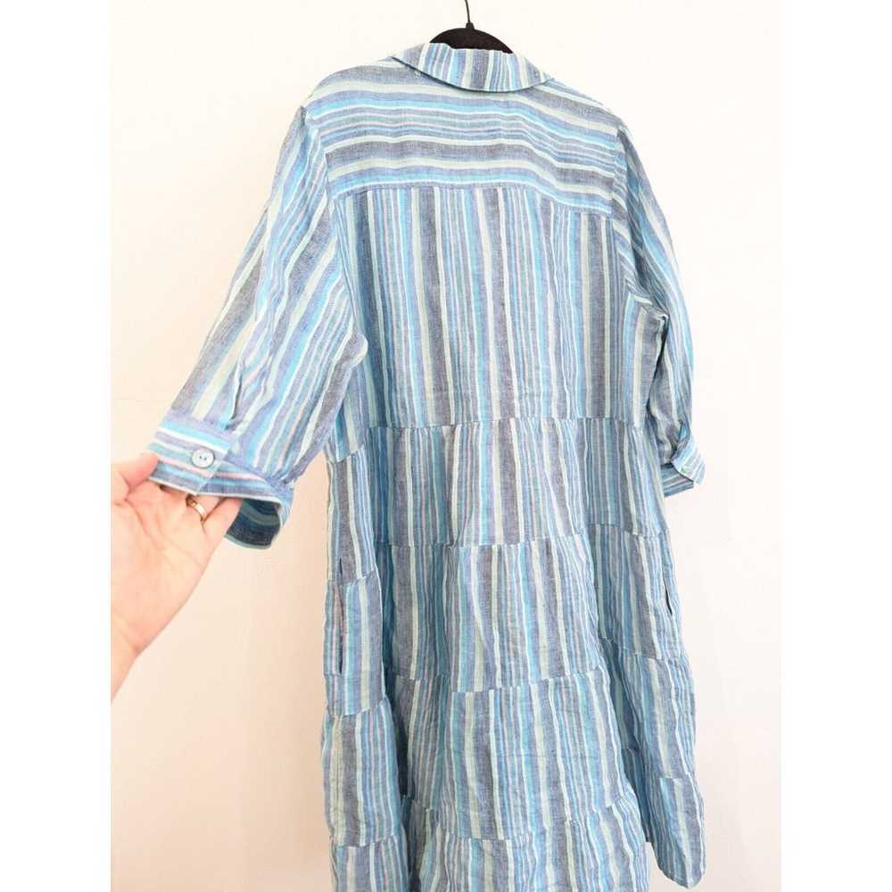 Soft Surroundings Linen Dress Womens Size XL Aqua… - image 8