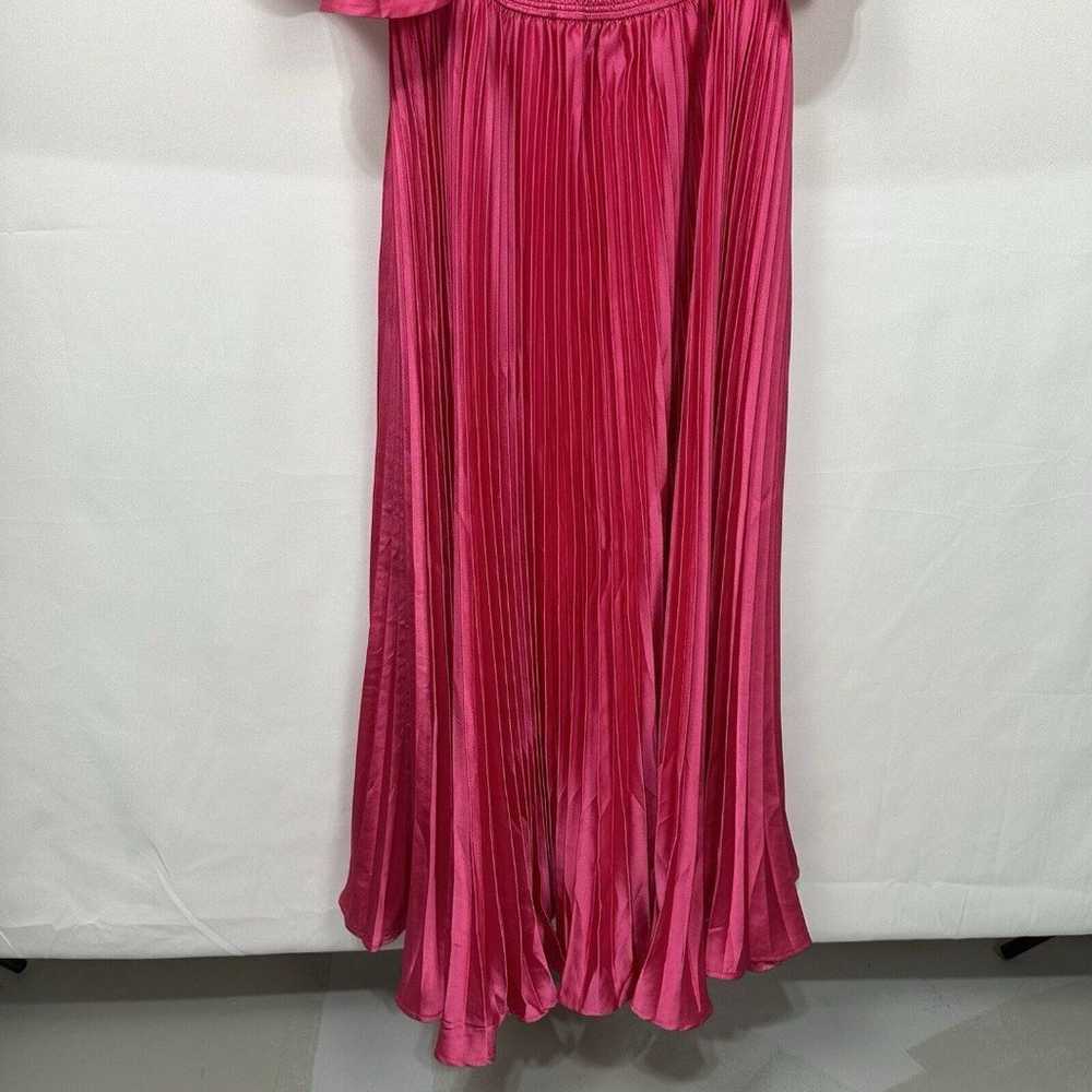 Flying Tomato Solid Satin Pleated Flowly Dress V-… - image 9