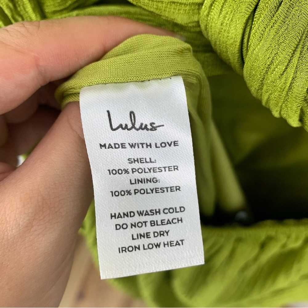 Lulus View and I Chartreuse Tie Back Faux Wrap Mi… - image 7