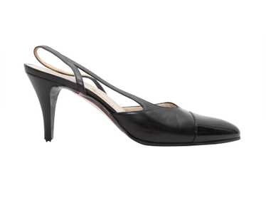 Black Chanel Patent Leather Slingbacks Size 37 - image 1