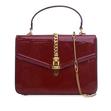 Red Gucci Small Patent Sylvie 1969 Satchel - image 1