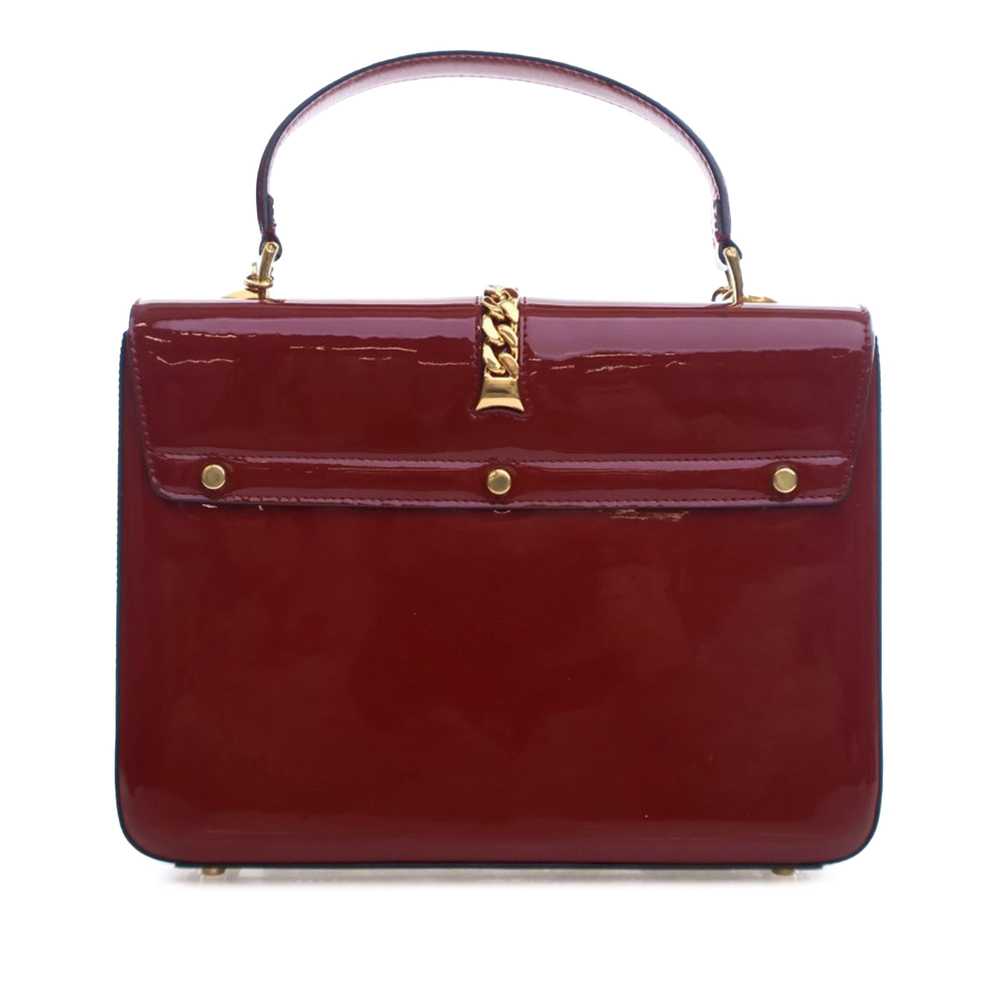 Red Gucci Small Patent Sylvie 1969 Satchel - image 3