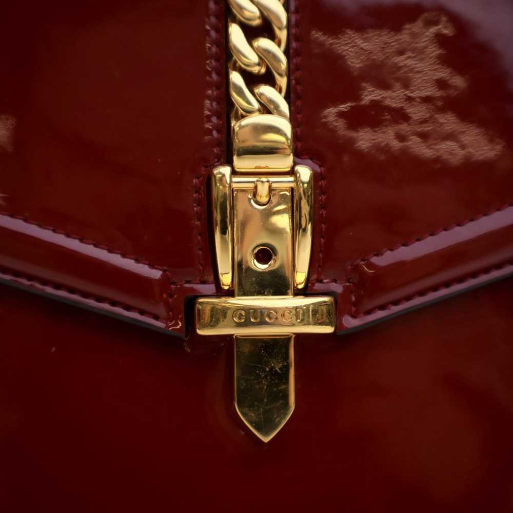 Red Gucci Small Patent Sylvie 1969 Satchel - image 6