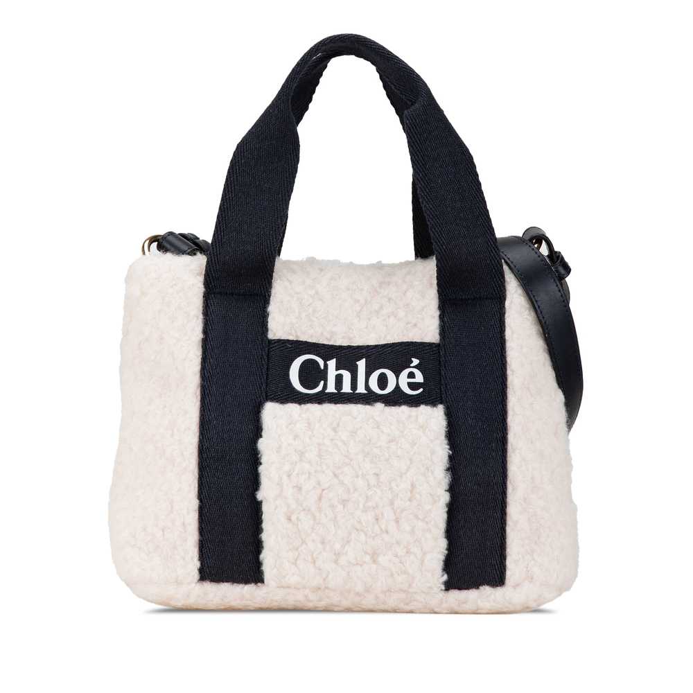 White Chloé Kids Faux Shearling Satchel - image 1