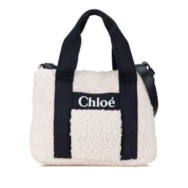 White Chloé Kids Faux Shearling Satchel - image 1