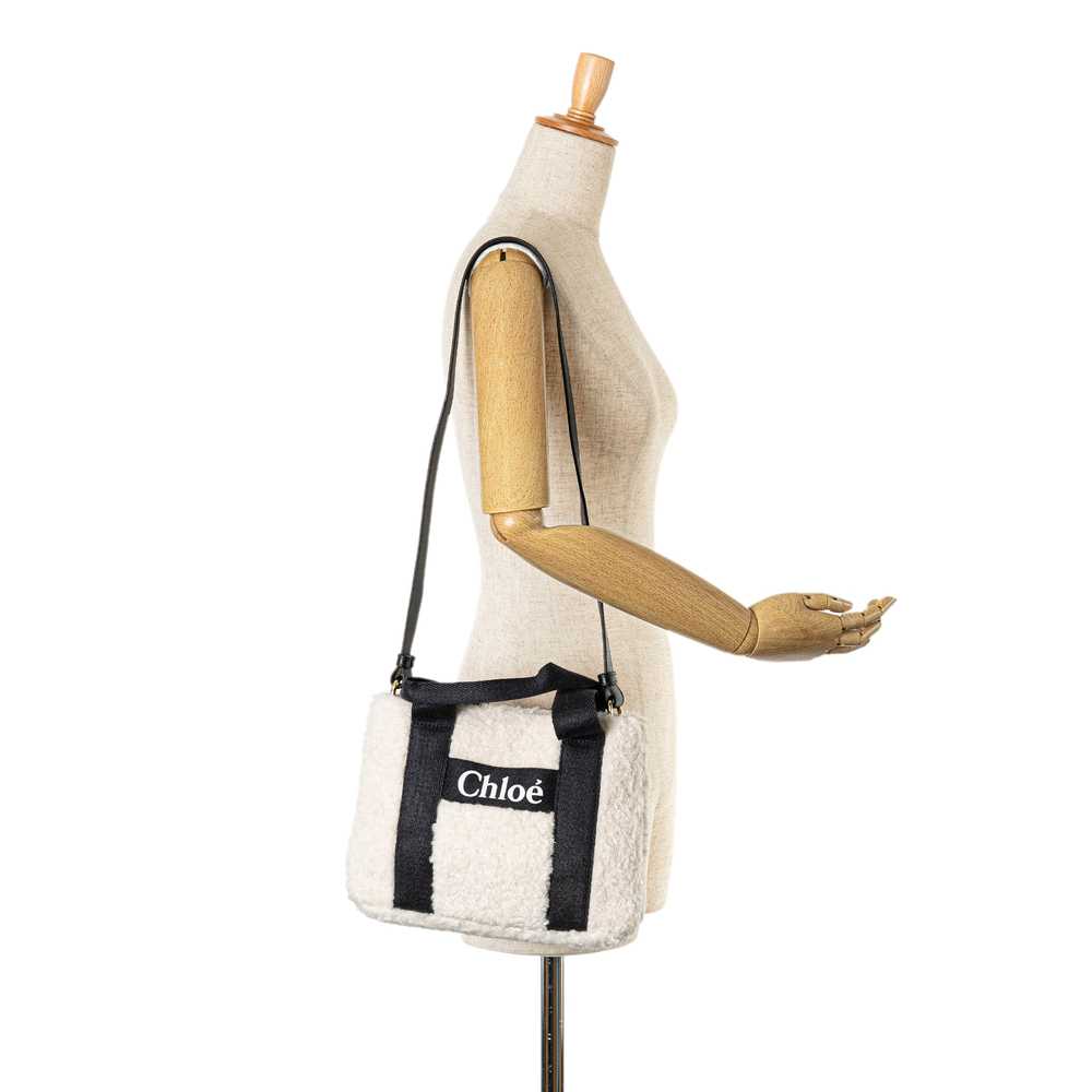 White Chloé Kids Faux Shearling Satchel - image 7