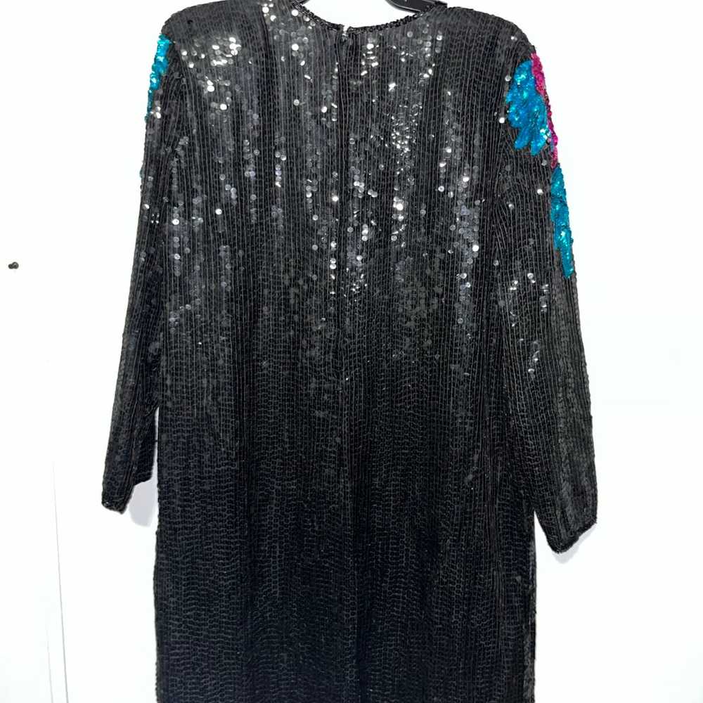 VTG Elegance Anujan Black Sequin Party Dress Size… - image 6