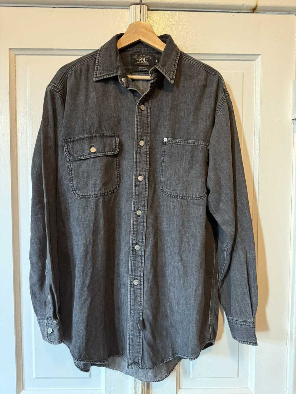 RRL Ralph Lauren Black RRL Chambray Shirt Denim s… - image 1