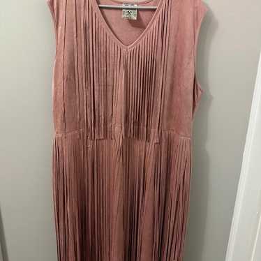 Vocal 2XL Fringe Dress NWOT Rose colored - image 1