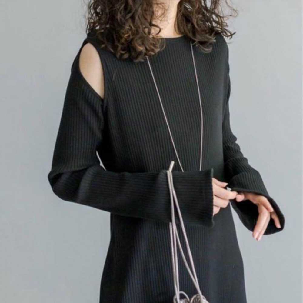 Mystic Cut-out Knit One-piece Dress Black - image 2