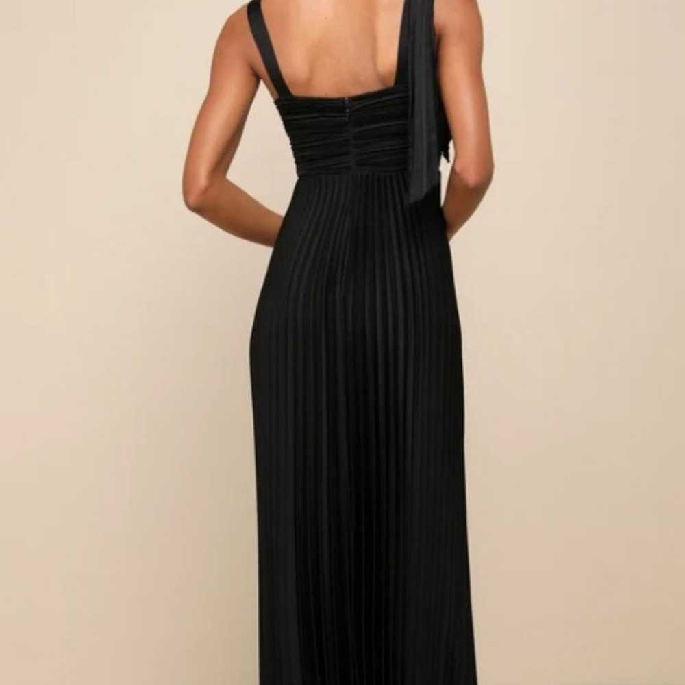 New $88 Lulus pleated classy black maxi dress gown - image 4