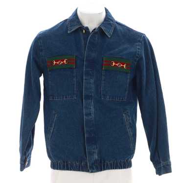 GUCCI Men's Web Horsebit Jacket Denim