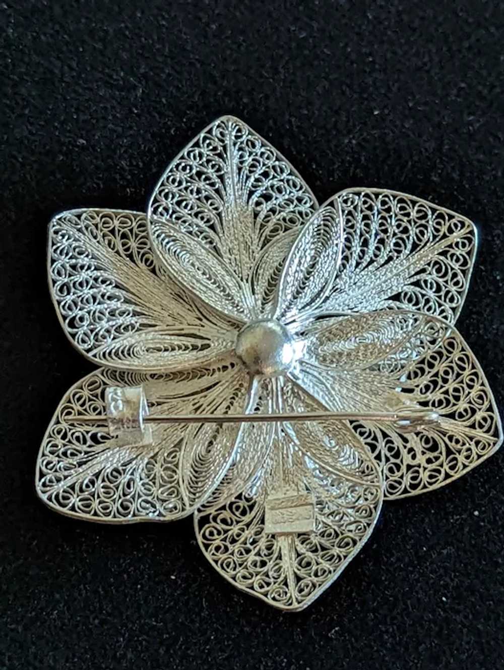 CHRISTMAS Flower or Poinsettia Large Sterling sil… - image 9