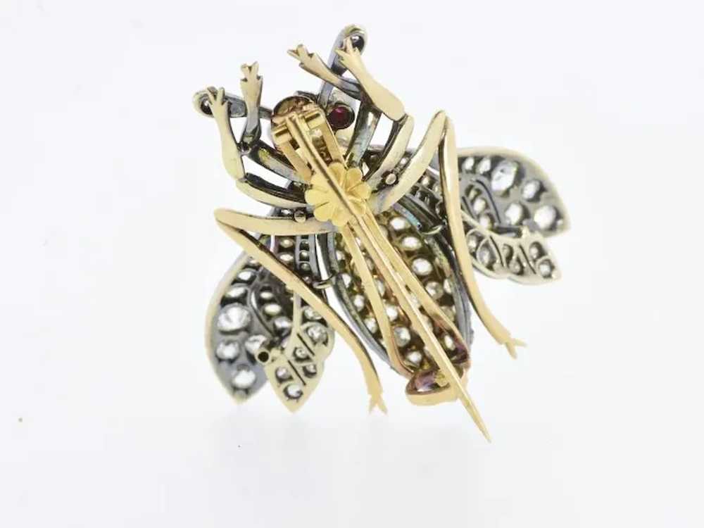 Antique Diamond Large Wasp Brooch French, c. 1840 - image 9