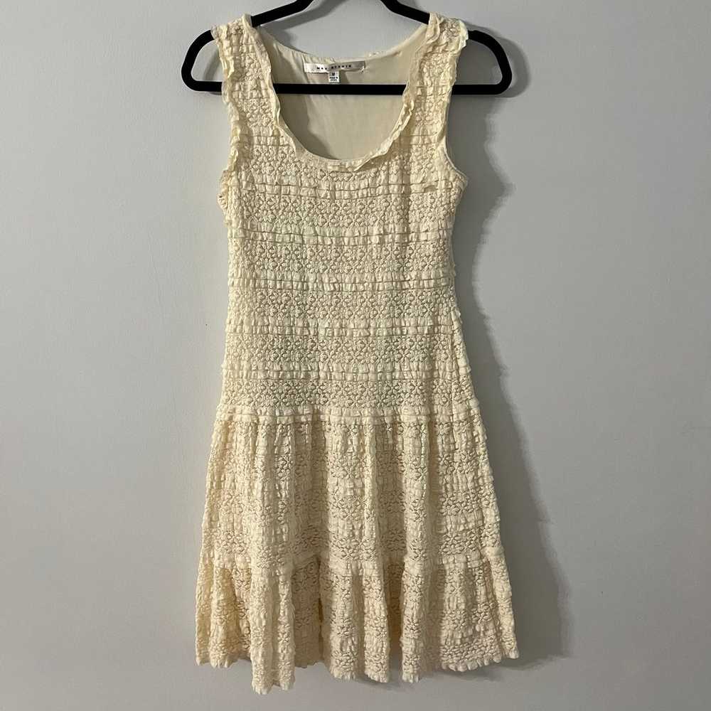 Max Studio Stretch Lace Ivory Tank Dress Size Med… - image 1