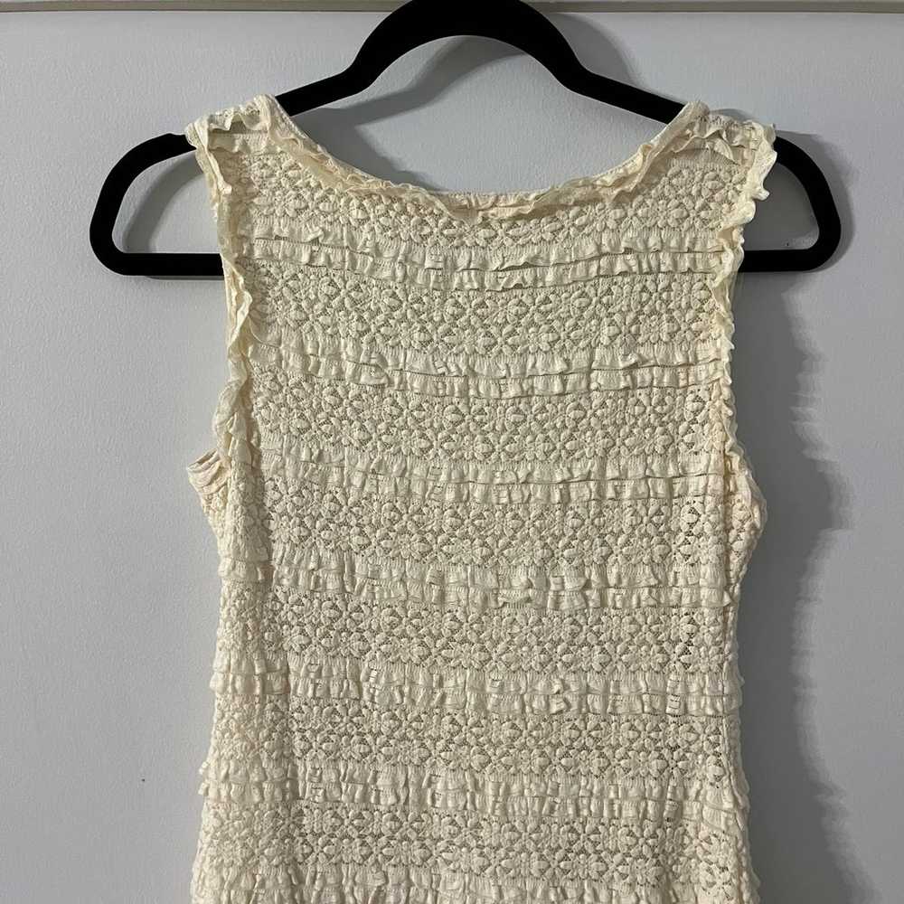 Max Studio Stretch Lace Ivory Tank Dress Size Med… - image 8