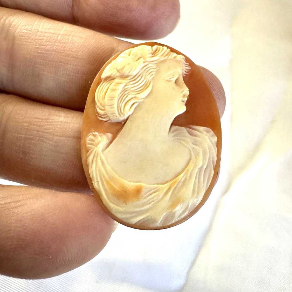 Vintage Antique Victorian Lady Profile Oval Carve… - image 2