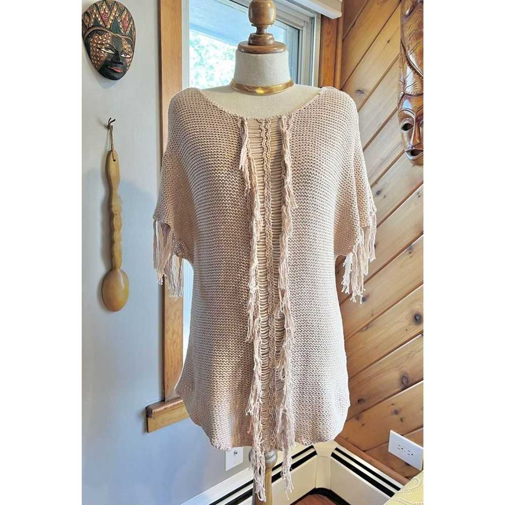 Melissa Odabash Bohemian Crocheted Fringe Sweater - image 1