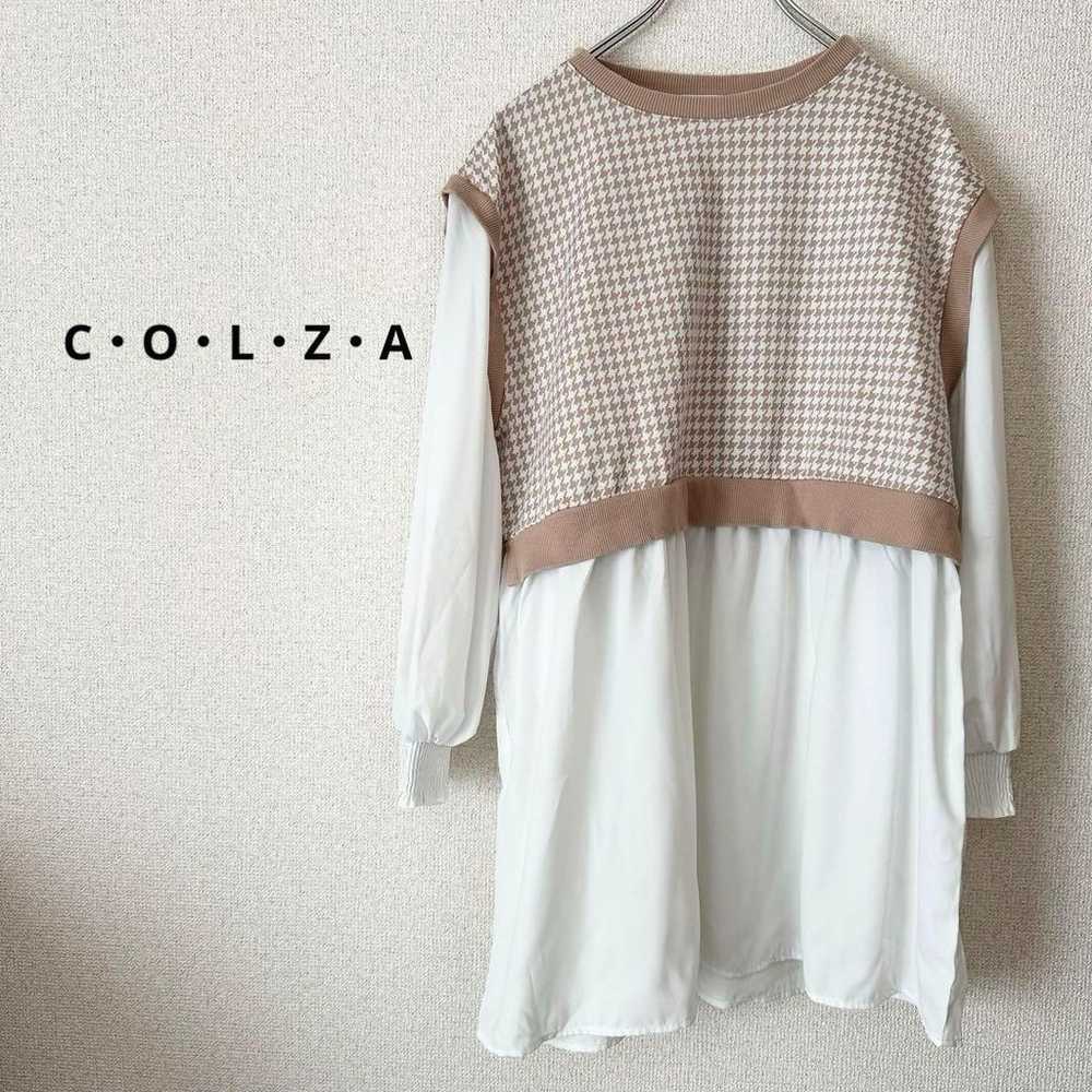 Courza One-piece Long sleeve M Knit Simple Flare … - image 1