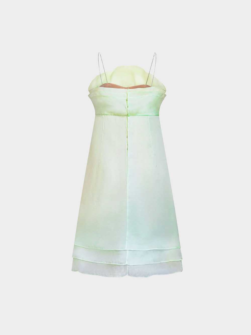 Thierry Mugler 1999 Pale Green Flounce Silk Dress - image 2