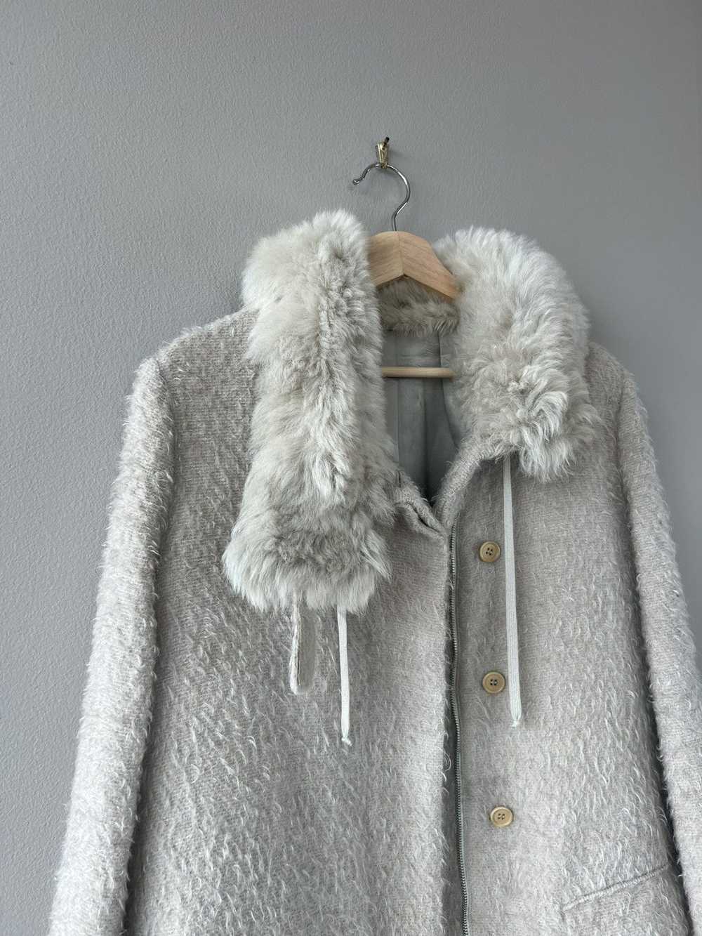 Helmut Lang AW00 Mohair Fur-Collar Coat - image 3