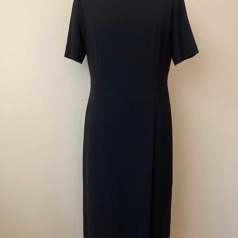 Navy Short Sleeve A-Line Dress - image 1