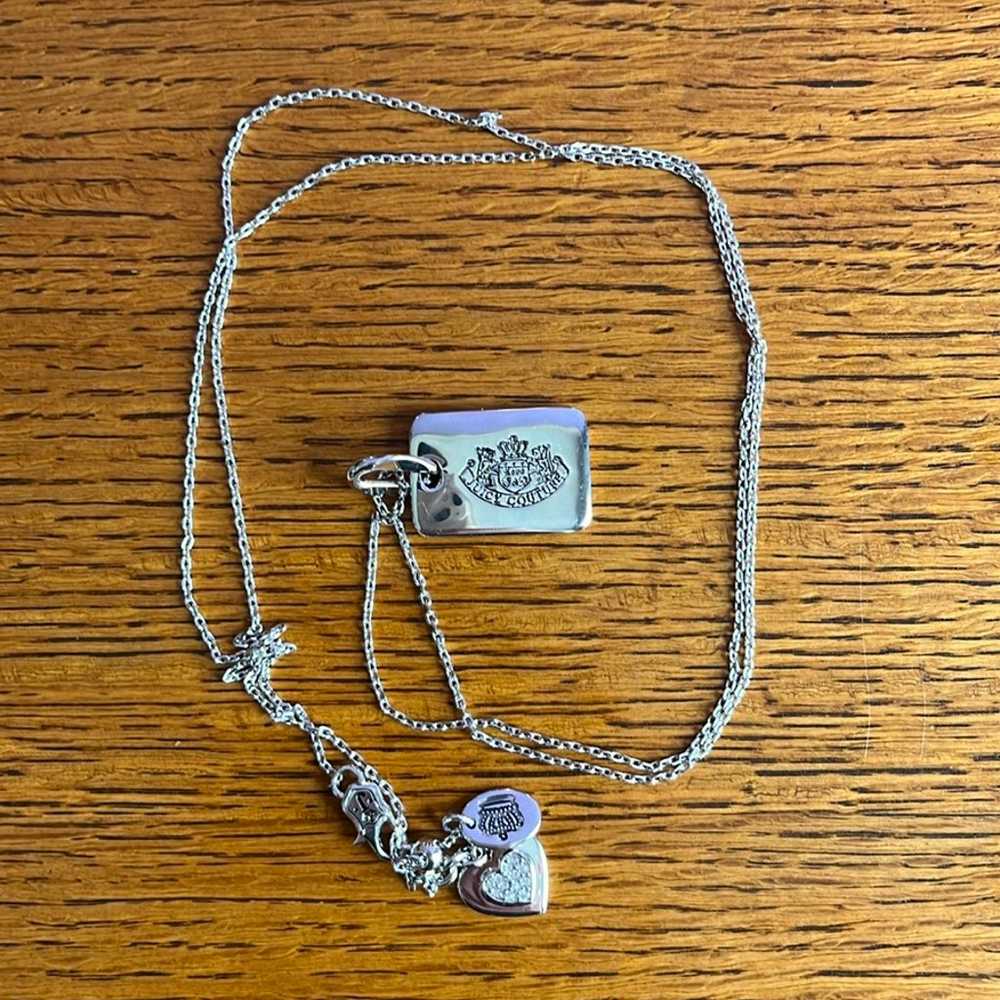 NWOT Original Juicy Couture Silver Dog Tag Chain … - image 1