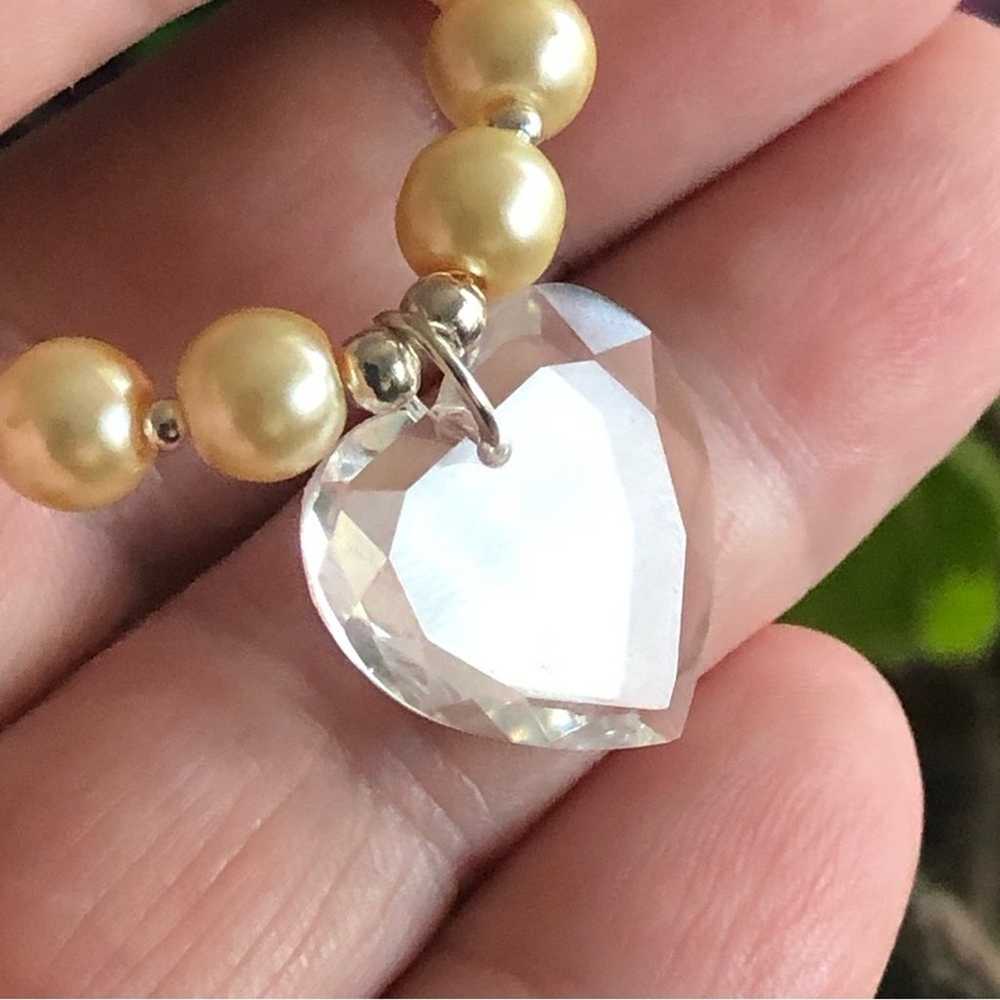 Handcrafted repurpose faceted heart crystal penda… - image 8