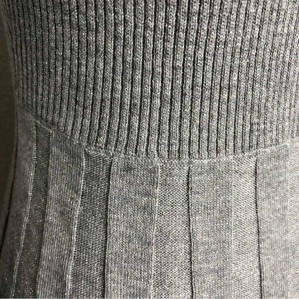 Calvin Klein gray ribbed cowl neck pleated skirt … - image 12