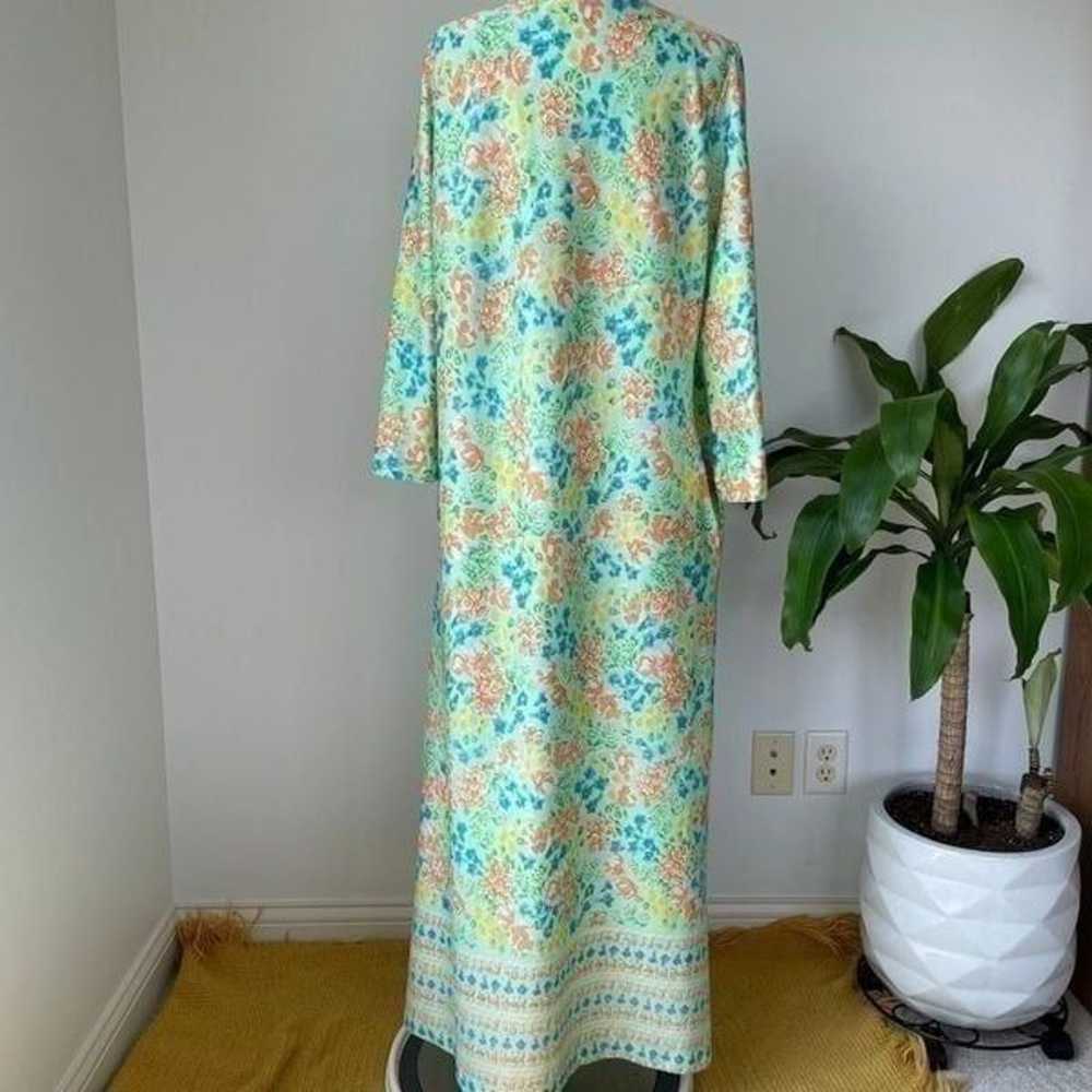 Vintage 70s 80s Nightgown House Dress Maxi Floral… - image 4